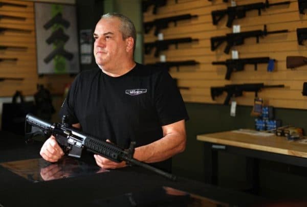 Robert Bevis in the Law Weapons manufacturing facility